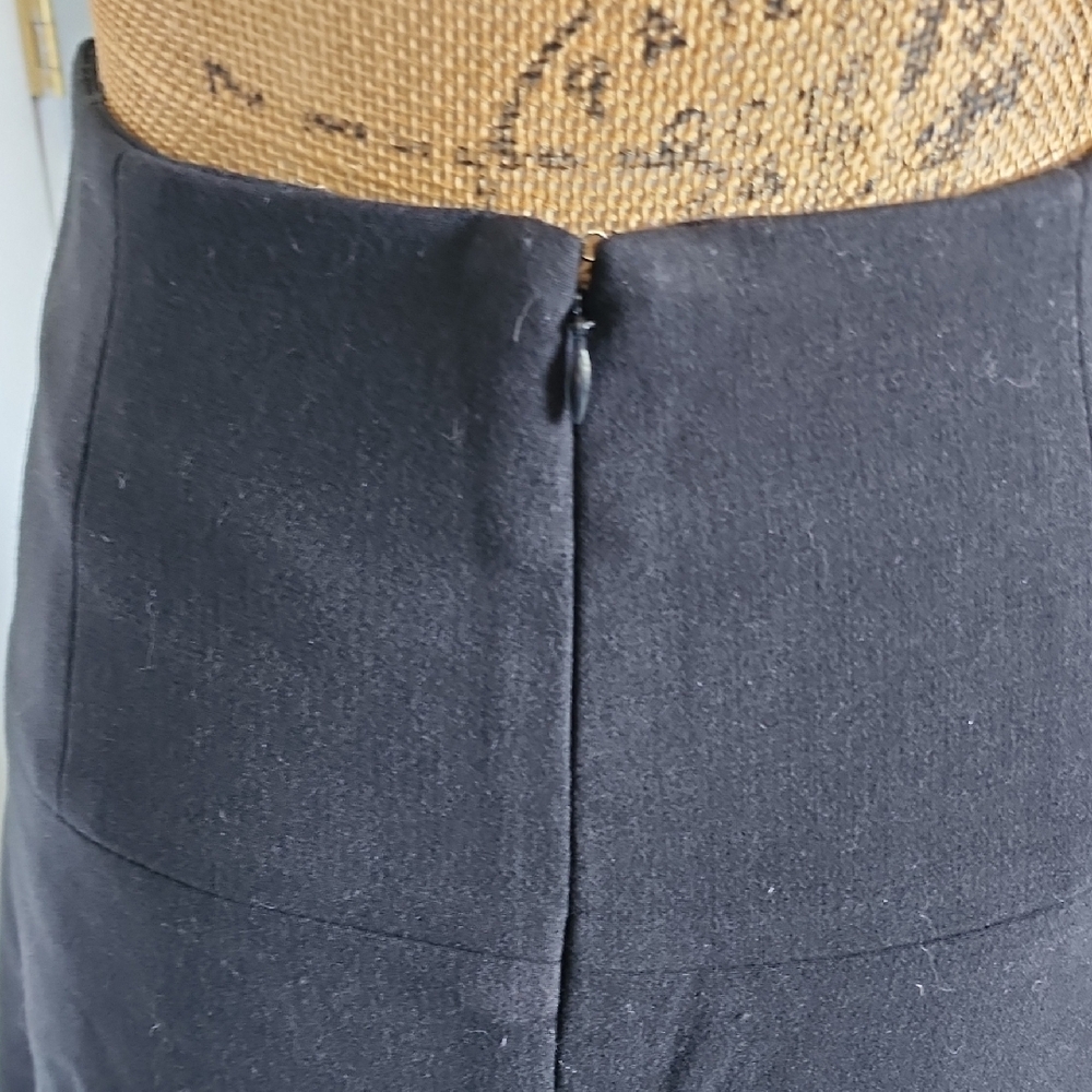 LOFT Black A-Line Skirt with Cut-Out Hem - Picture 4 of 4